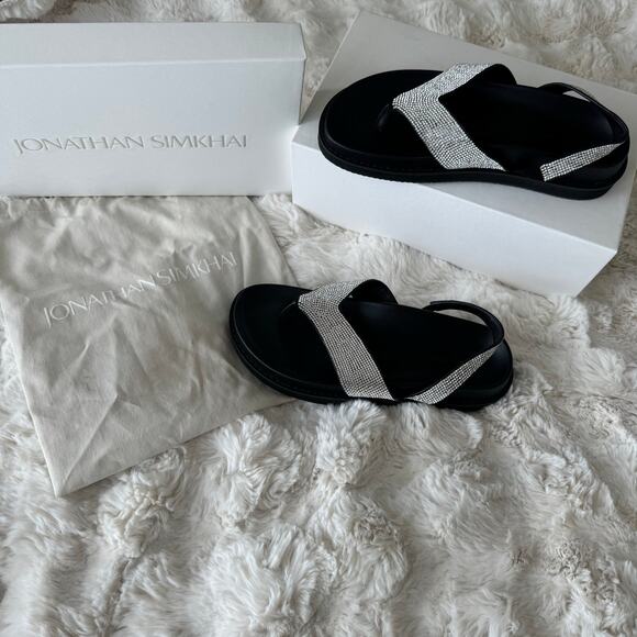 Jonathan Simkhai Talie Crystal Platform Sandals - Size 37 (US 7) - Picture 10 of 11